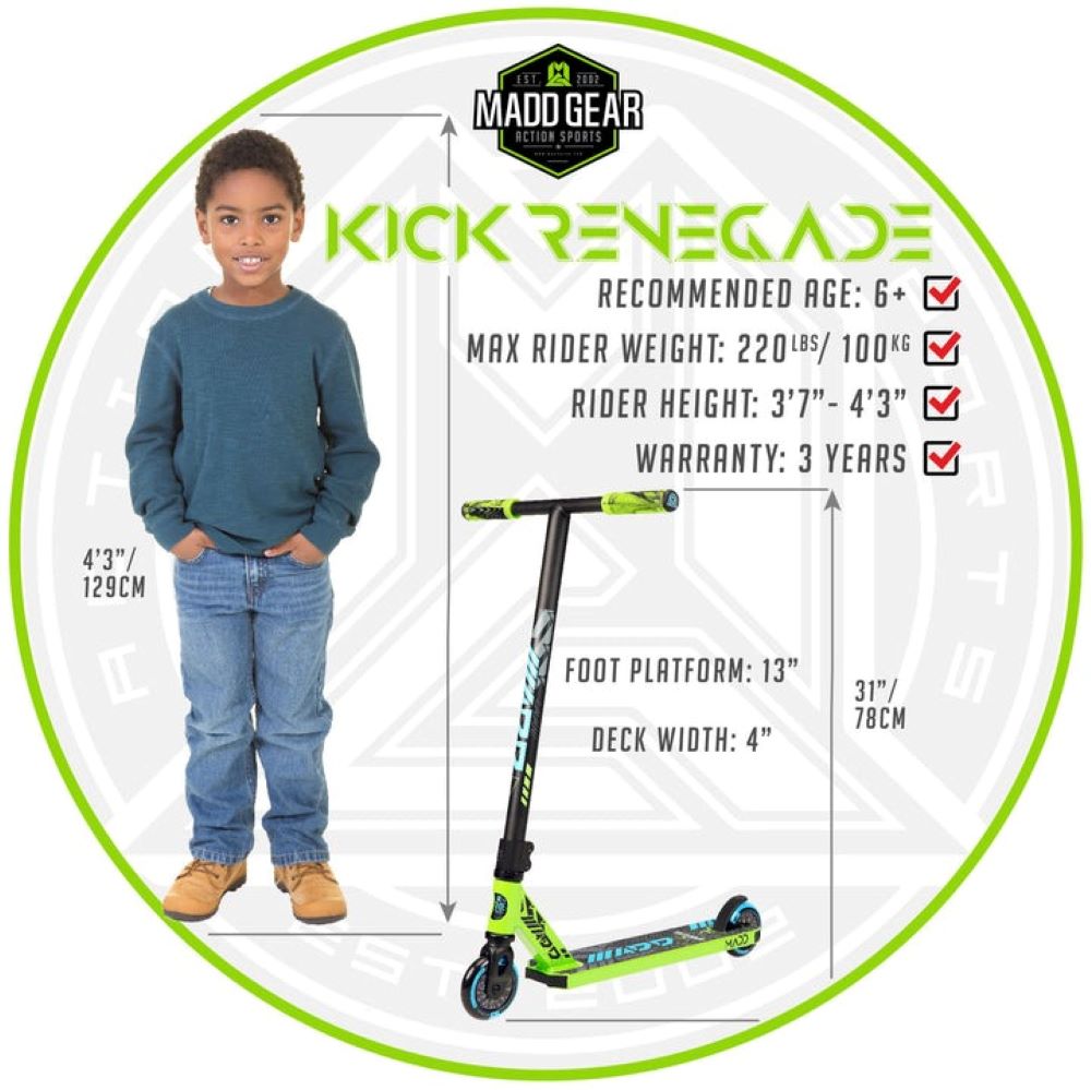 Madd Gear Kick Renegade 21 Kids Stunt Scooter