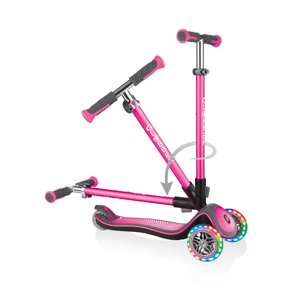 Globber Elite Deluxe with Lights Folding Scooter