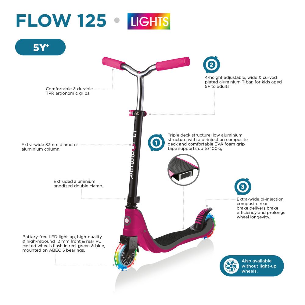 Globber Flow 125 W/lights Scooter