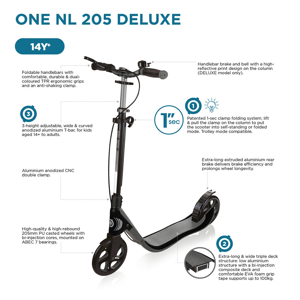 Globber One Nl 205 Deluxe Adult Scooter