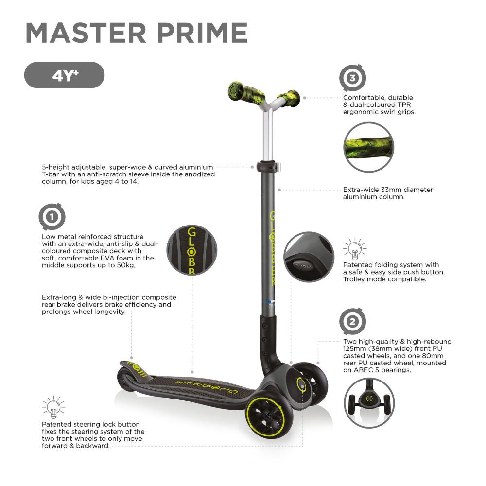 Globber Master Prime Foldable Kids Scooter