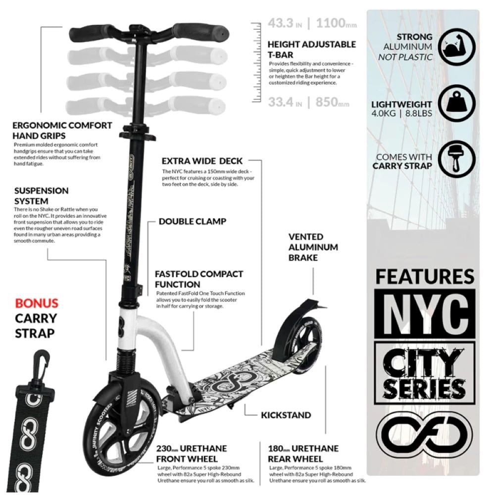 Infinity Scooters New York City NYC Series Commuter Scooters